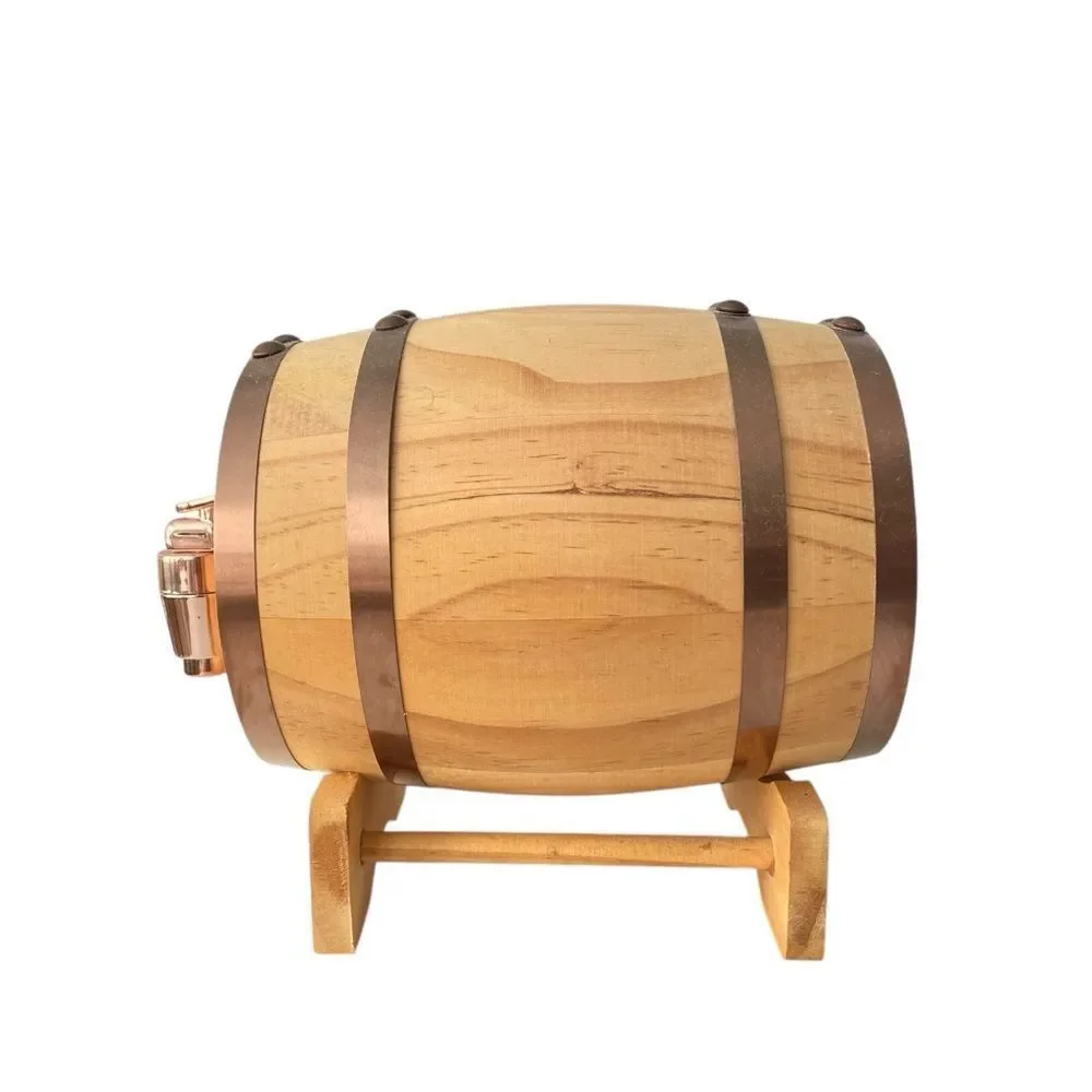 Heritage Wooden Barrel with Copper Tone Tap